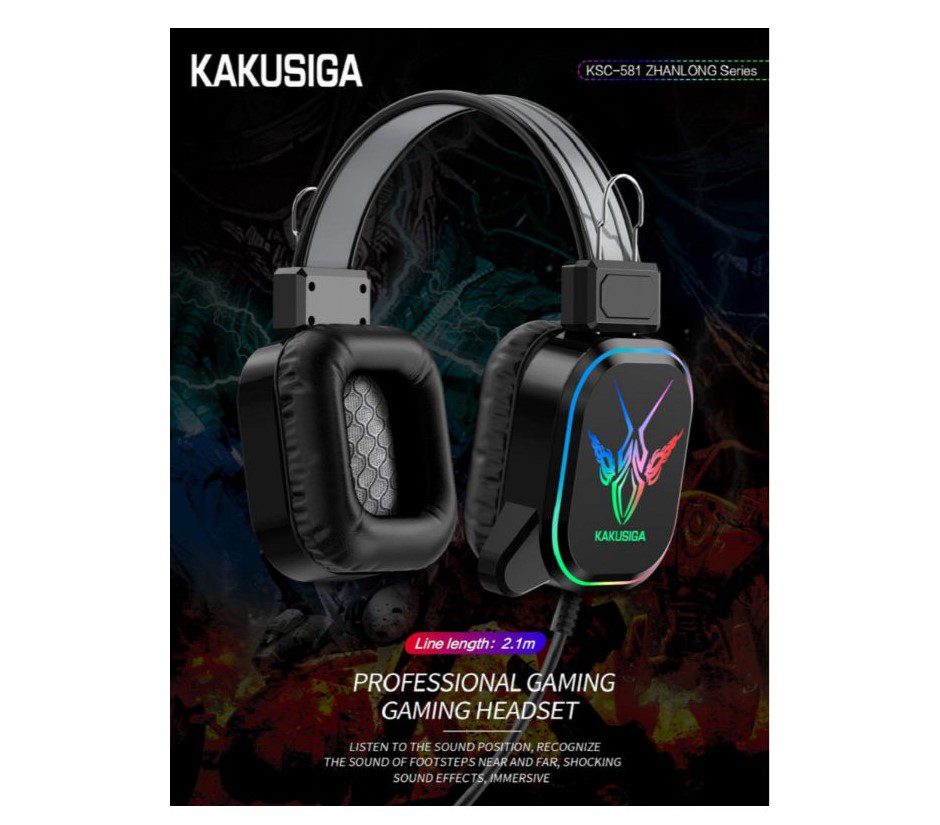 Игровые наушники iKAKU Kakusiga KSC-581 Zhanlong RGB Black - фото 5