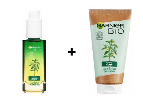 Набір крем-гель Garnier Skin Naturals Bio з ефірною олією коноплі, 50 мл + нічна олія Garnier Skin Naturals Bio з ефірною олією коноплі, 30 мл - фото 1