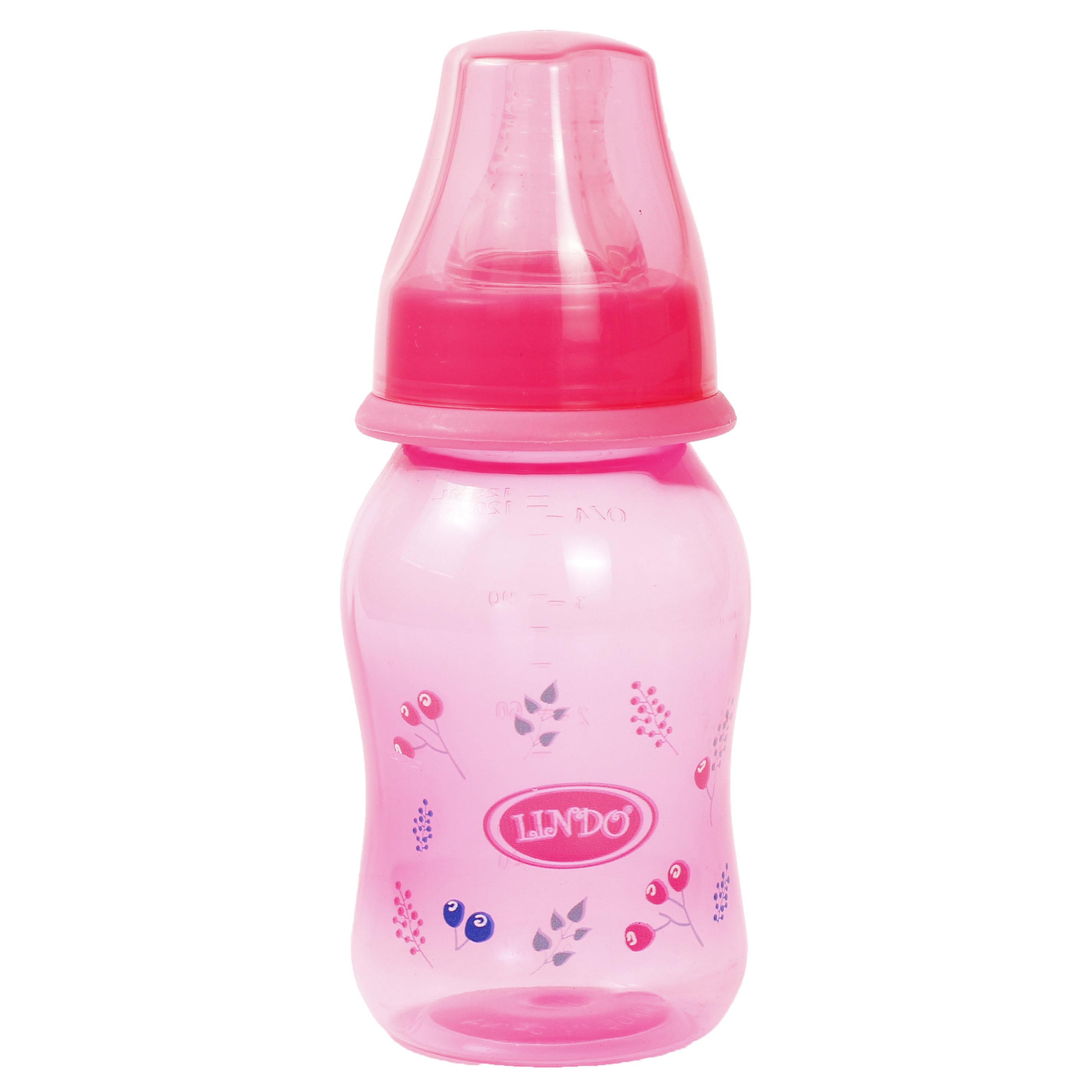 Бутылочка для кормления Lindo, изогнутая, 125 мл, розовый (Li 132 рож) - фото 1