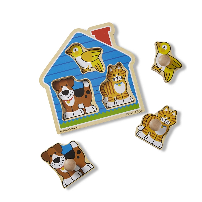 Формовый пазл Melissa&Doug Домашние животные, 3 элемента (MD2055) - фото 2