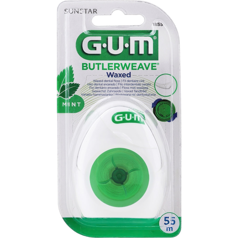 Зубна нитка GUM Butlerweave Mint Waxed м'ятна вощена 55 м - фото 1