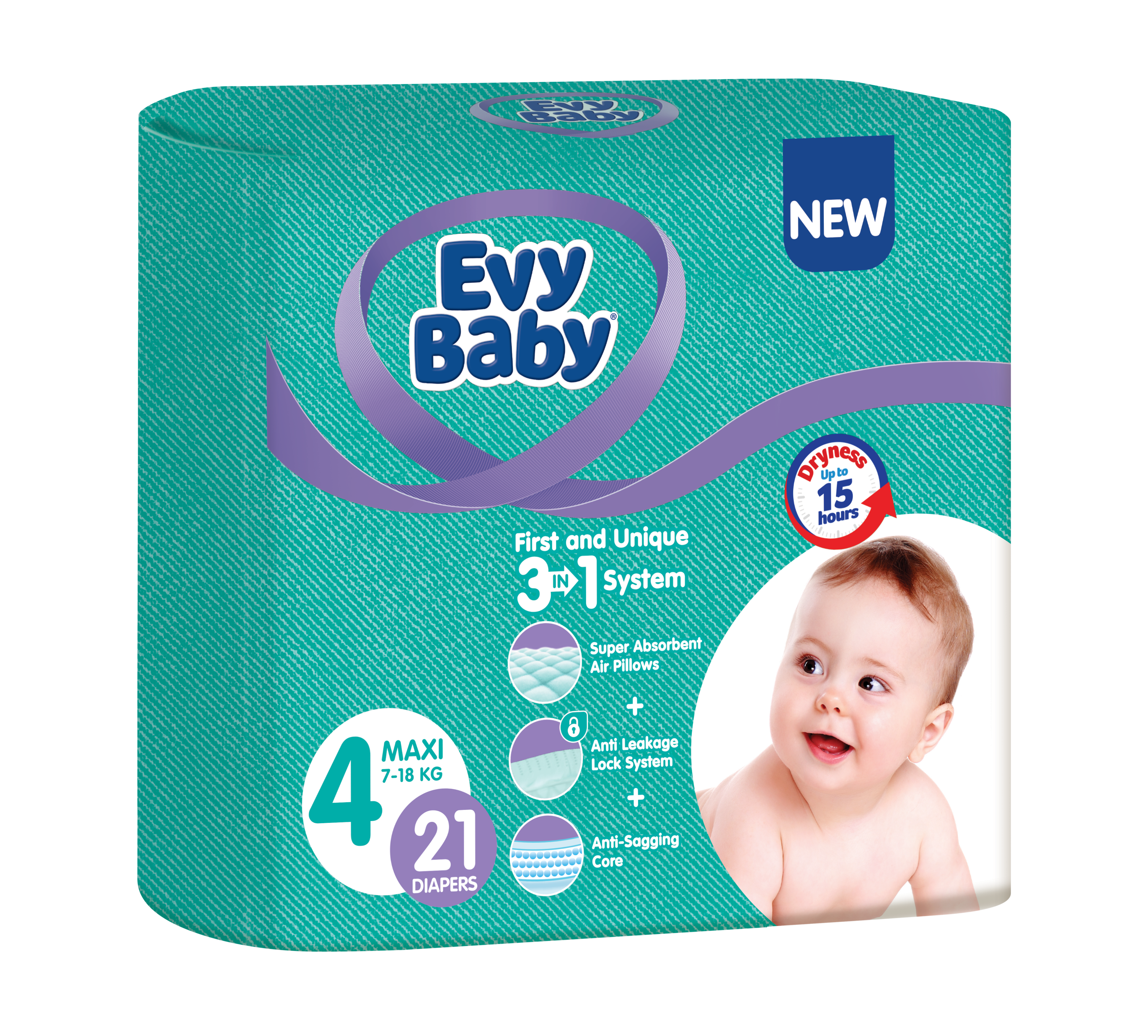 Подгузники детские Evy Baby 4 (7-18 кг), 21 шт. - фото 1