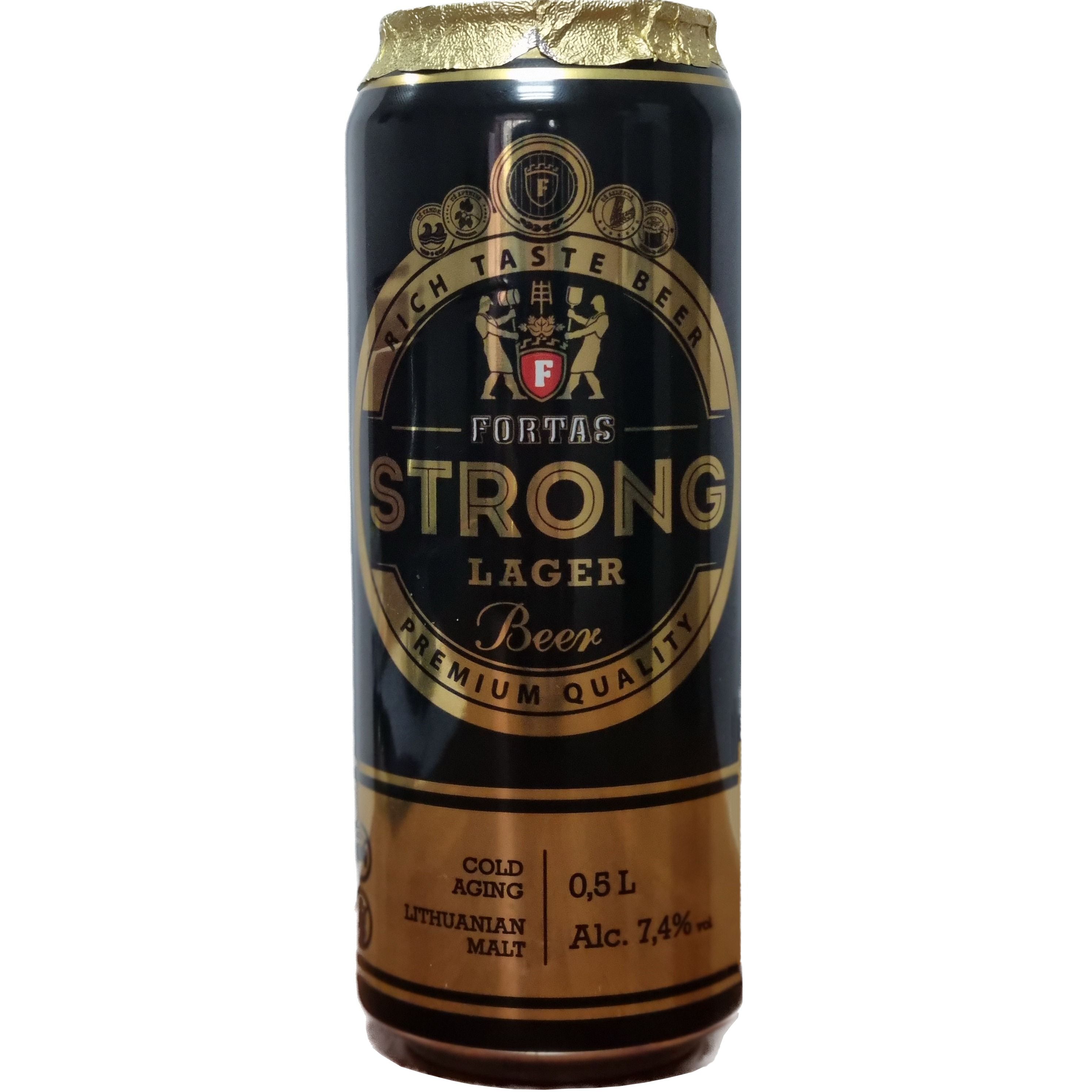 Пиво Fortas Strong светлое 7.4% 0.5 л ж/б - фото 1