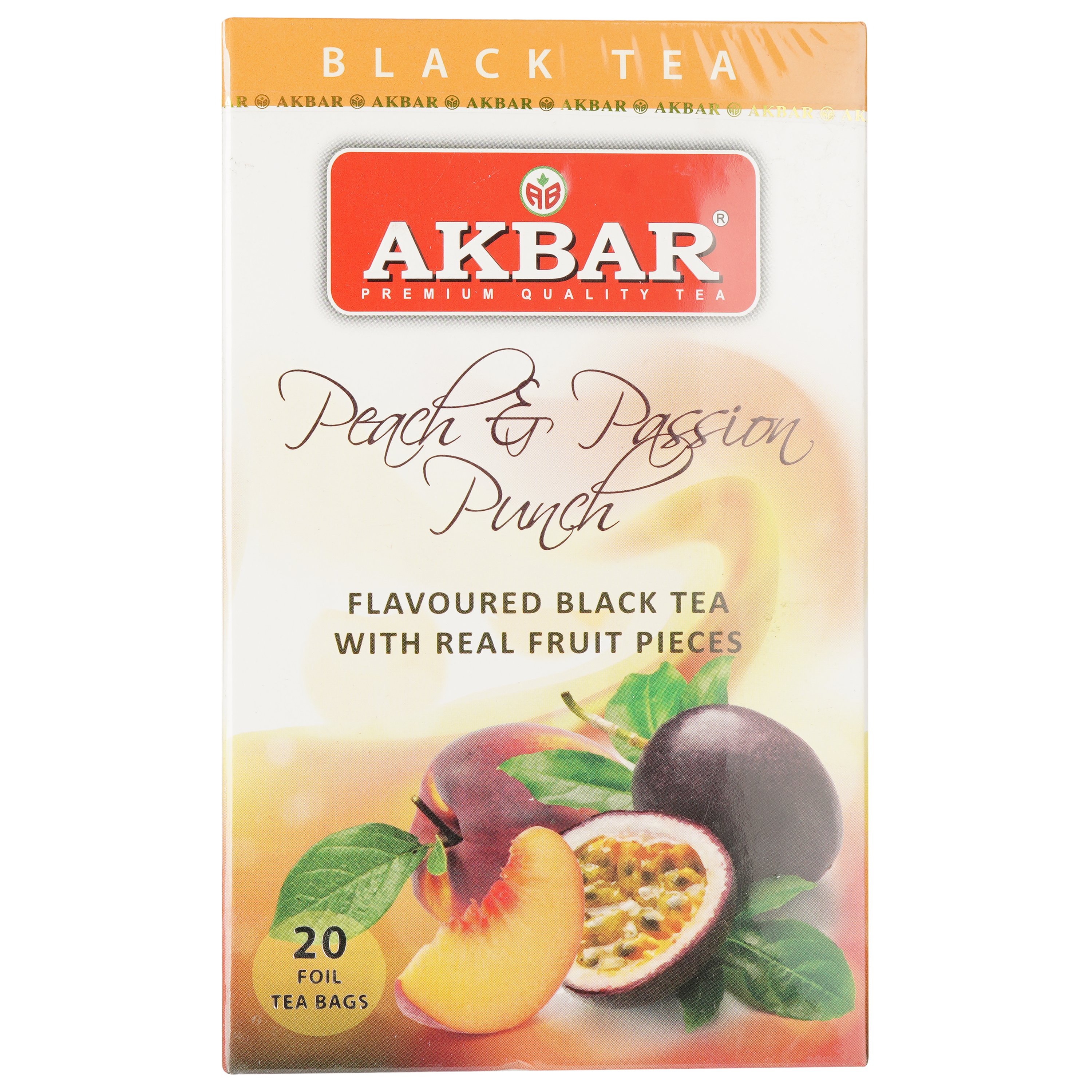 Чай чорний Akbar Peach&Passion Punch цейлонський, 20 пакетиків (885019) - фото 1