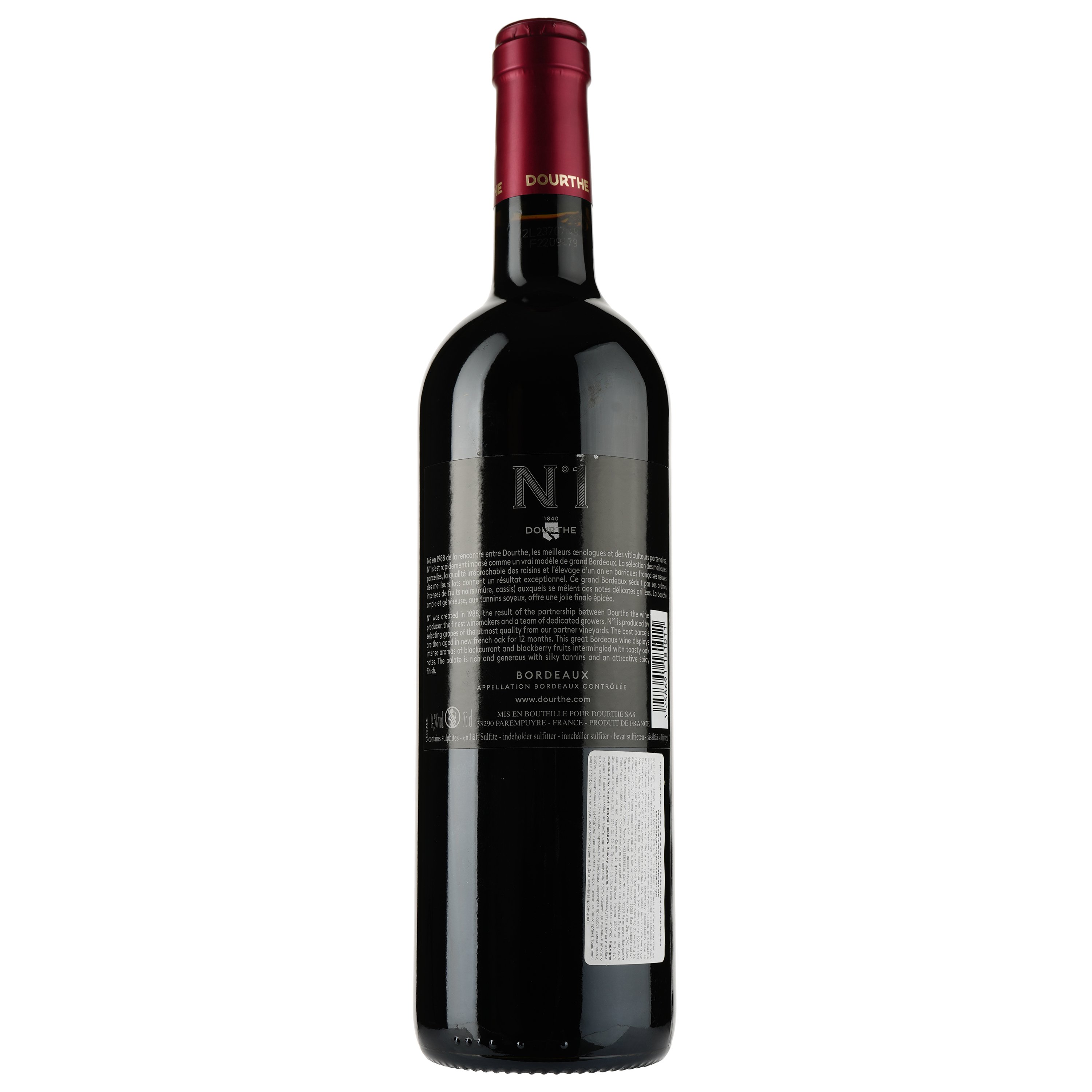Вино Dourthe №1 Bordeaux Rouge, червоне, сухе, 13,5%, 0,75 л - фото 2
