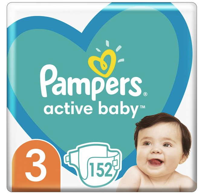 Підгузки Pampers Active Baby 3 (6-10 кг), 152 шт. - фото 1