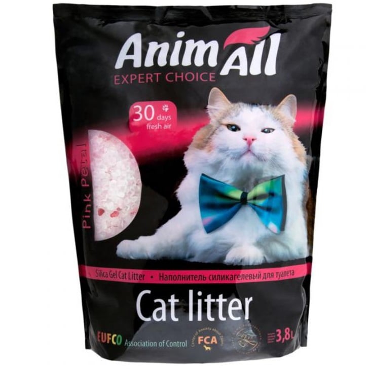 Силікагелевий наповнювач для котів AnimAll Рожева пелюстка, 3,8 л - фото 1