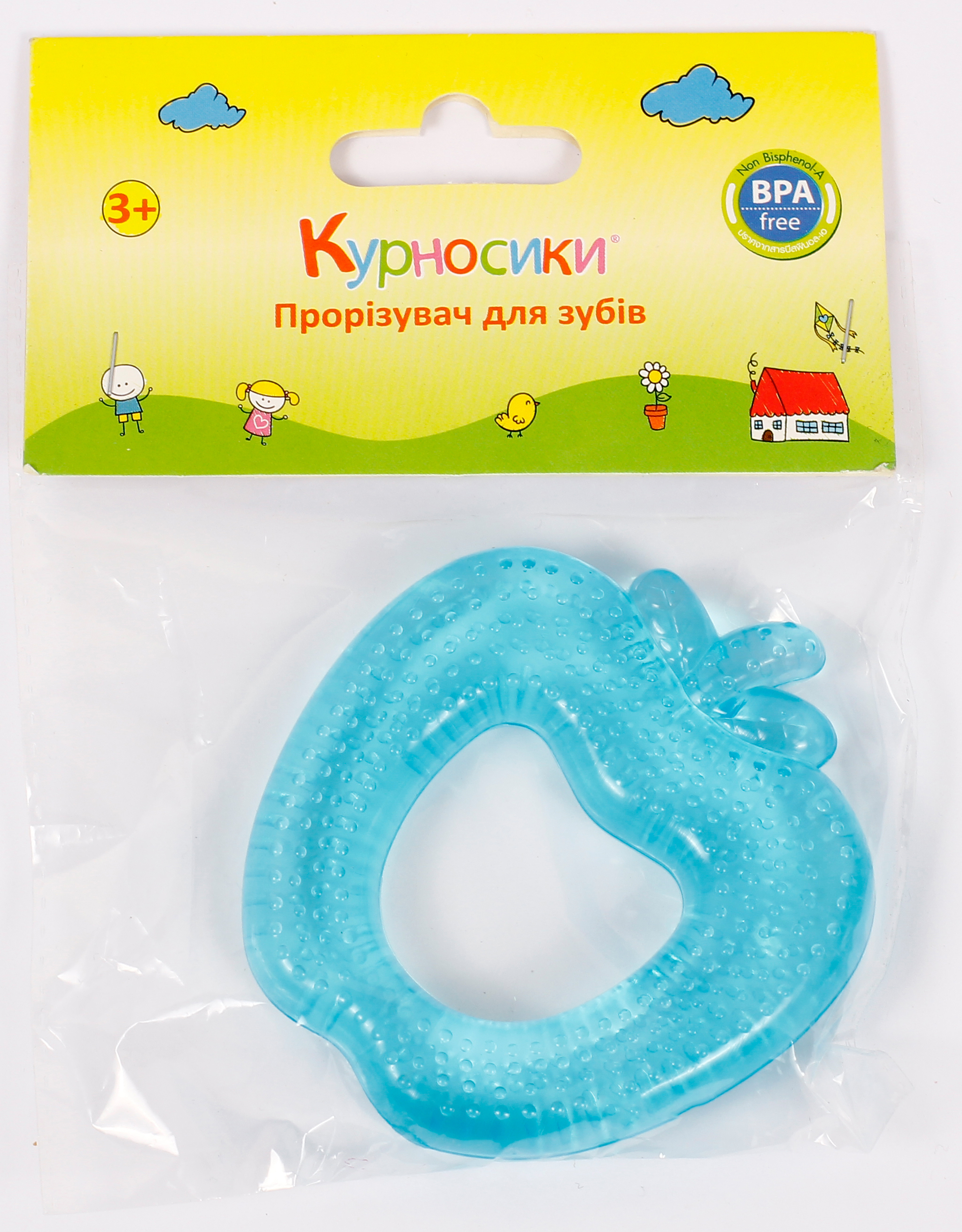 Прорезыватель для зубов Курносики Яблочко, с водой, голубой (7043 блак) - фото 2