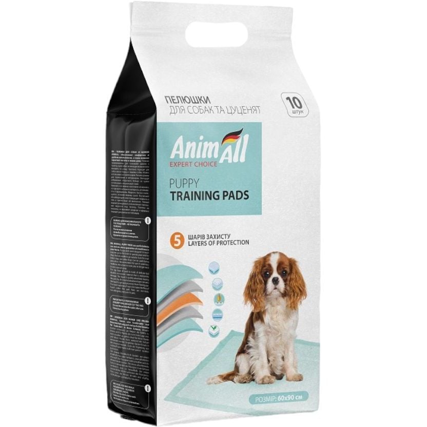 Пелюшки для собак та цуценят AnimAll Puppy Training Pads, 60х90 см, 10 шт. - фото 1