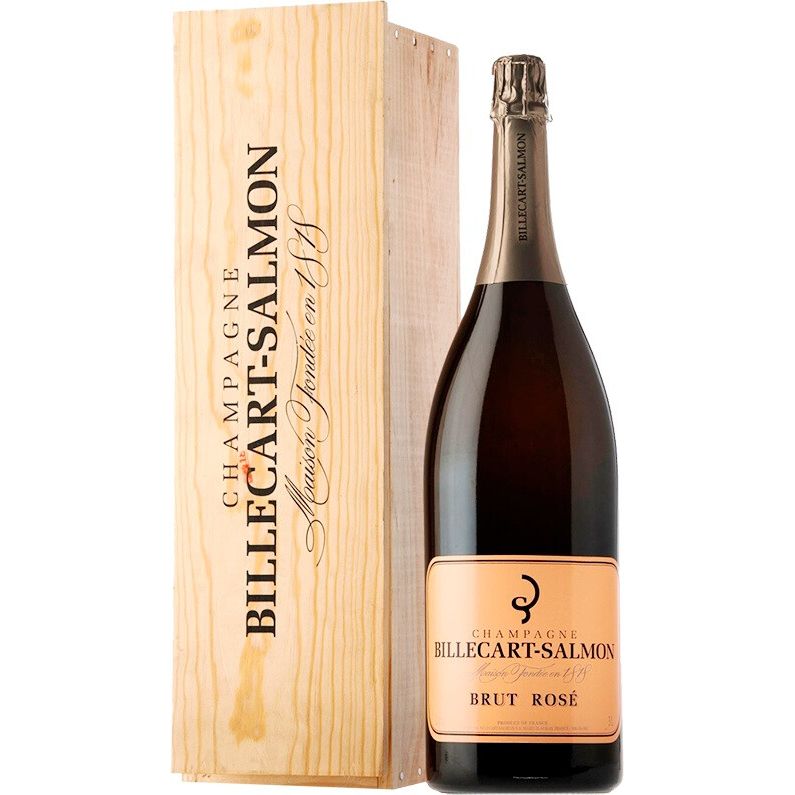 Шампанское Billecart-Salmon Champagne Brut Rose, в деревянной коробке, розовое, брют, 12%, 3 л - фото 1
