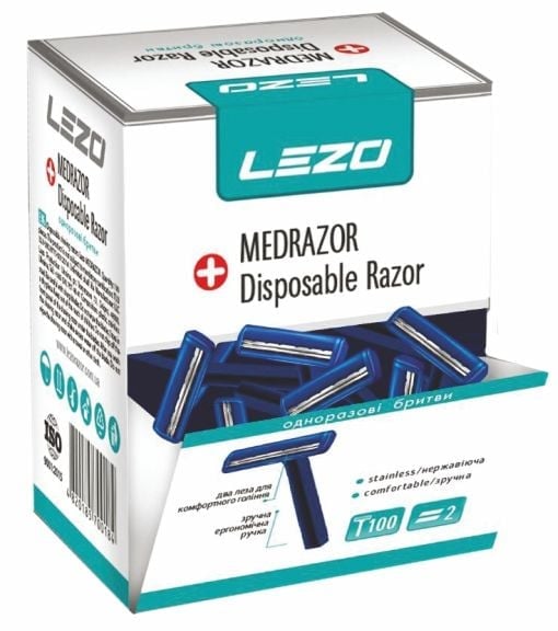Одноразовий станок для гоління Lezo Medrazor, чоловічий, 100 шт. - фото 1