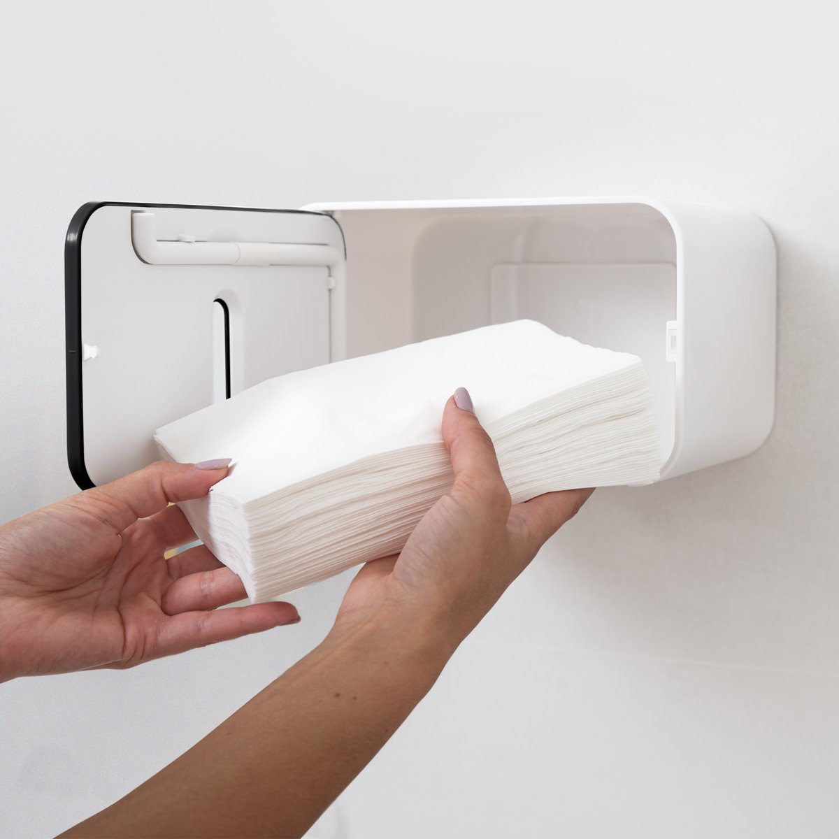 Держатель для туалетной бумаги МВМ My Home BP-15 клейкий, белый с черным (BP-15 WHITE/BLACK) - фото 5