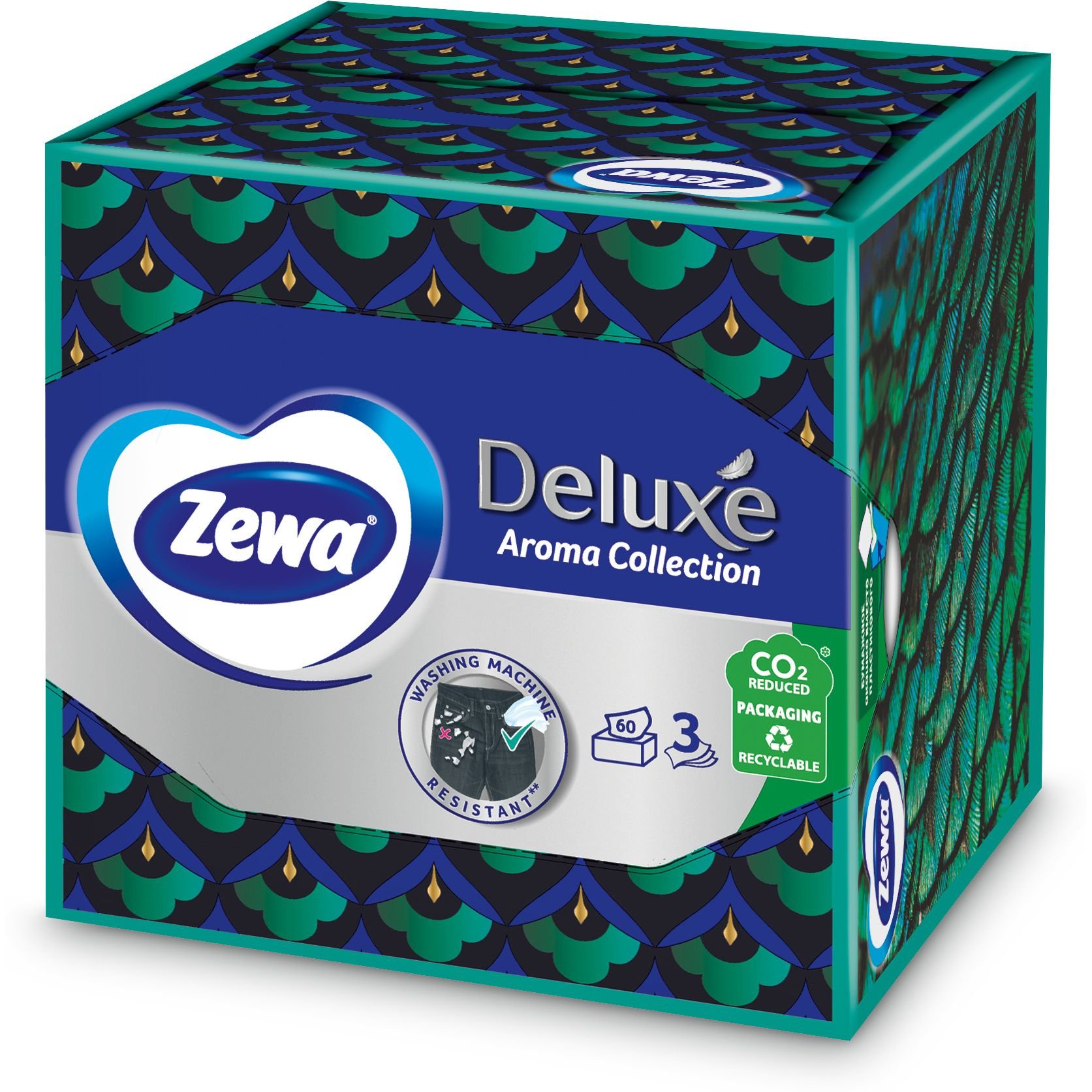 Салфетки косметические Zewa Deluxe Aroma трехслойные 60 шт. - фото 3