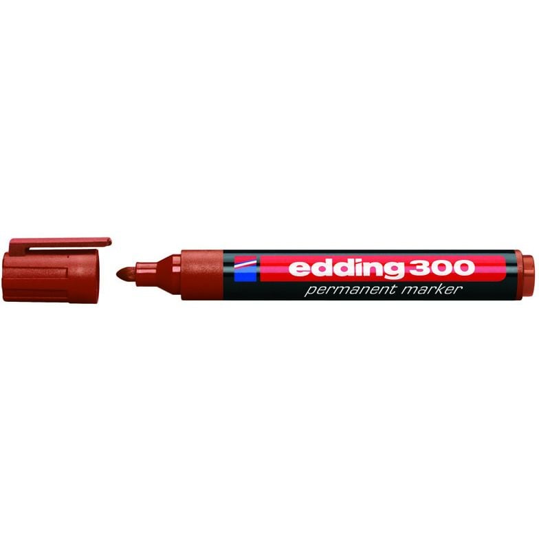 Маркер перманентный Edding Permanent конусообразный 1.5-3 мм коричневый (e-300/07) - фото 1