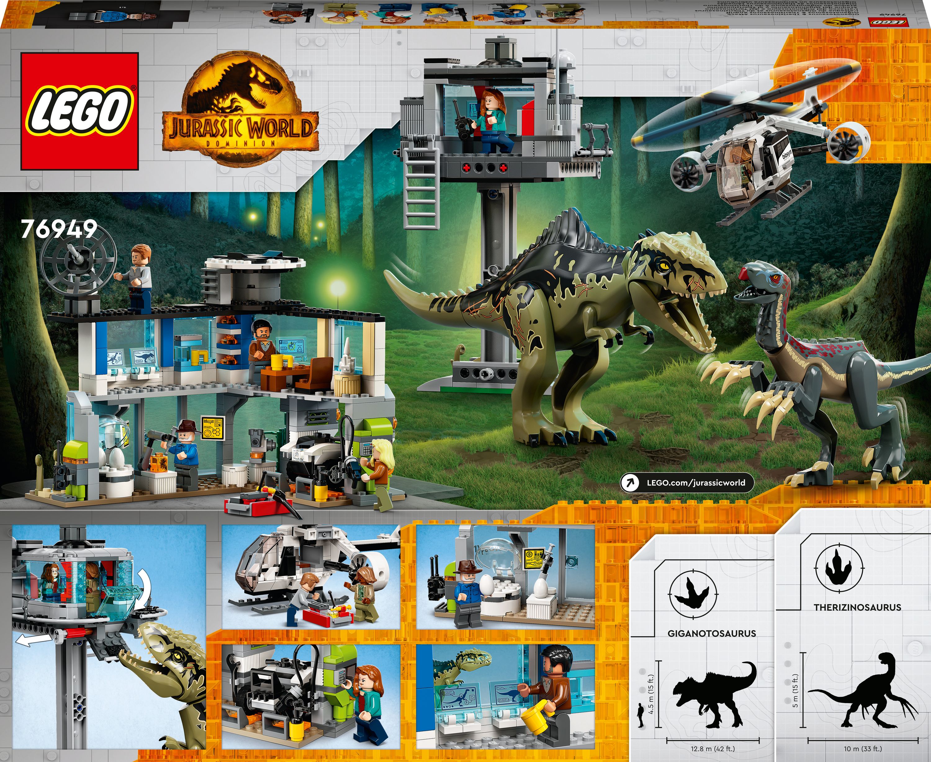 Конструктор LEGO Jurassic World Атака гиганотозавра и теризинозавра, 810 деталей (76949) - фото 9