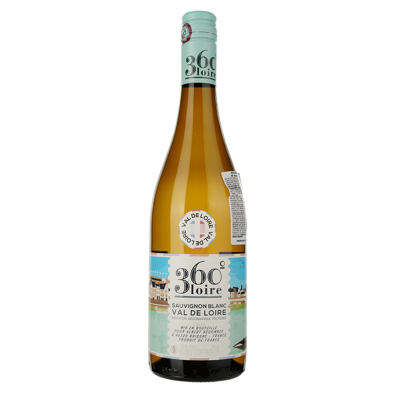 VP Вино Loire Proprietes 360 Val De Loire Sauvignon Blanc, біле, сухе, 12%, 0,75 л - фото 1