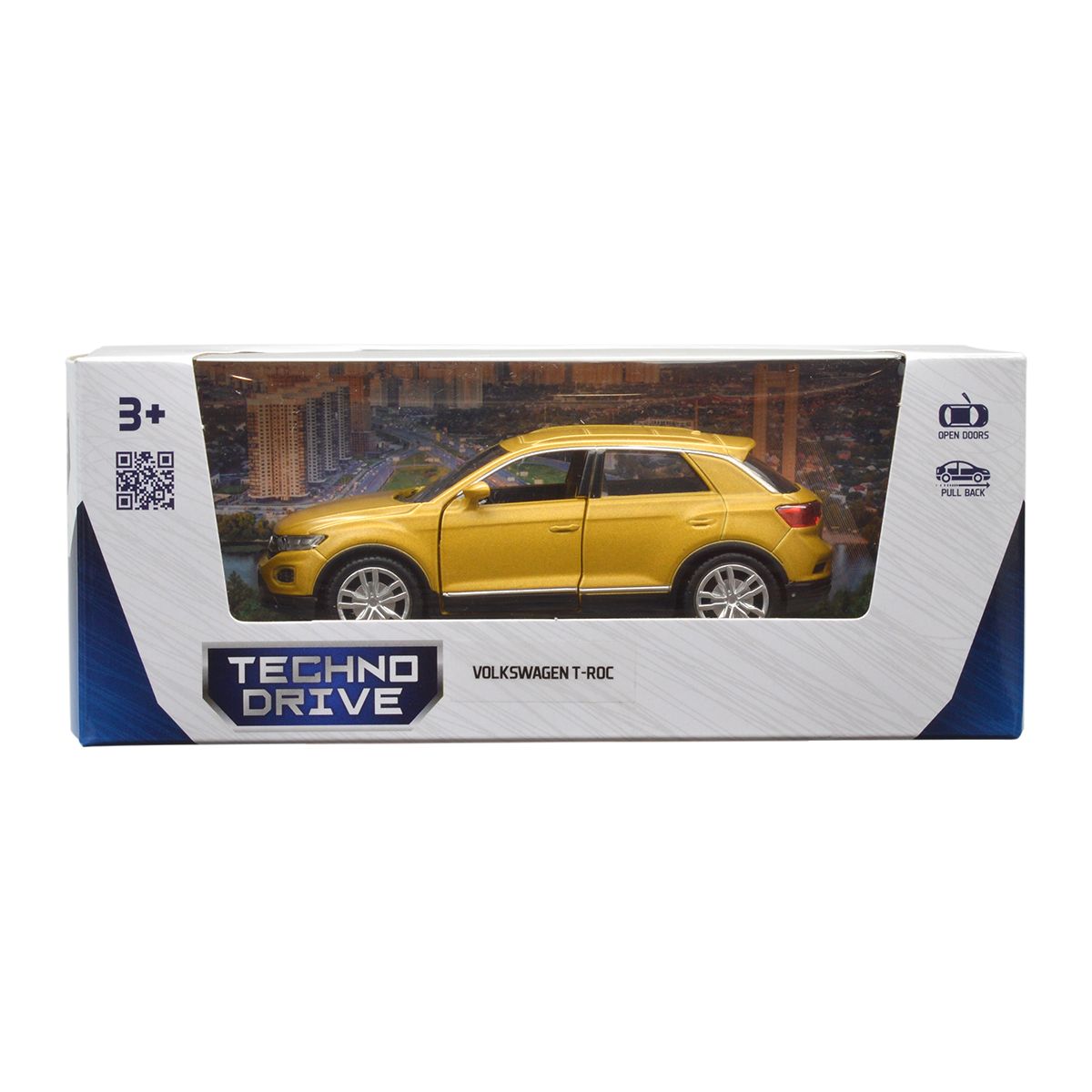 Автомодель TechnoDrive Volkswagen T-Roc 2018 1:32, золотая (250345U) - фото 9