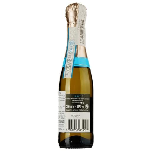 Вино ігристе Zonin Prosecco Spumante Brut Cuvee 1821 DOC, біле, брют, 11%, 0,2 л - фото 2