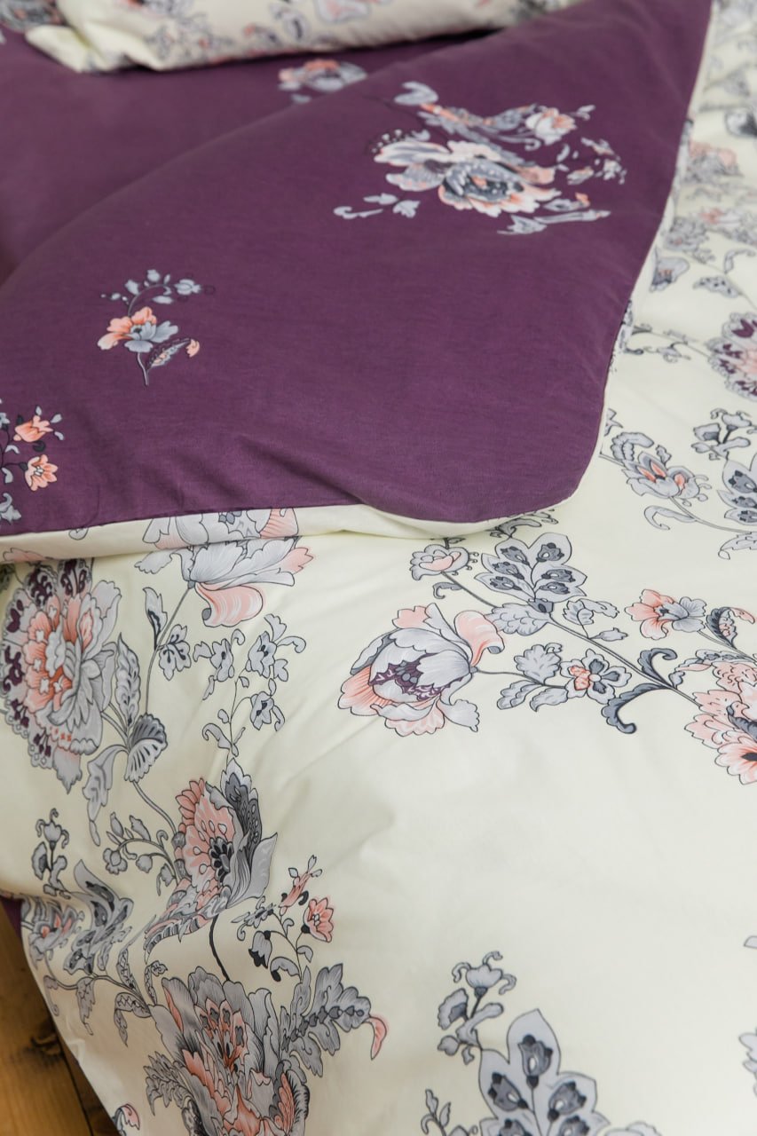 Комплект постельного белья ТЕП Soft dreams Josephina двуспальный фиолетовый с белым (2-03858_25506) - фото 5