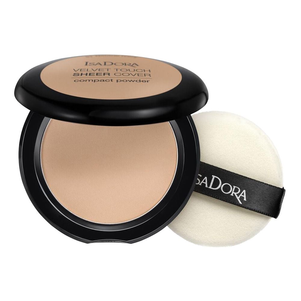 Компактная пудра для лица IsaDora Velvet Touch Sheer Cover Compact Powder, тон 46 (Warm Beige), вес 10 г (551377) - фото 1