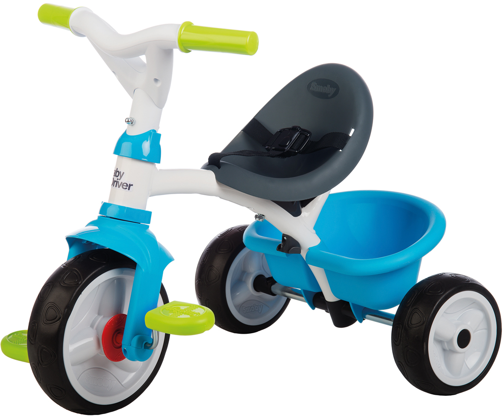 Триколісний велосипед Smoby Toys Бебі Драйвер з козирком і багажником, блакитно-зелений (741200) - фото 4