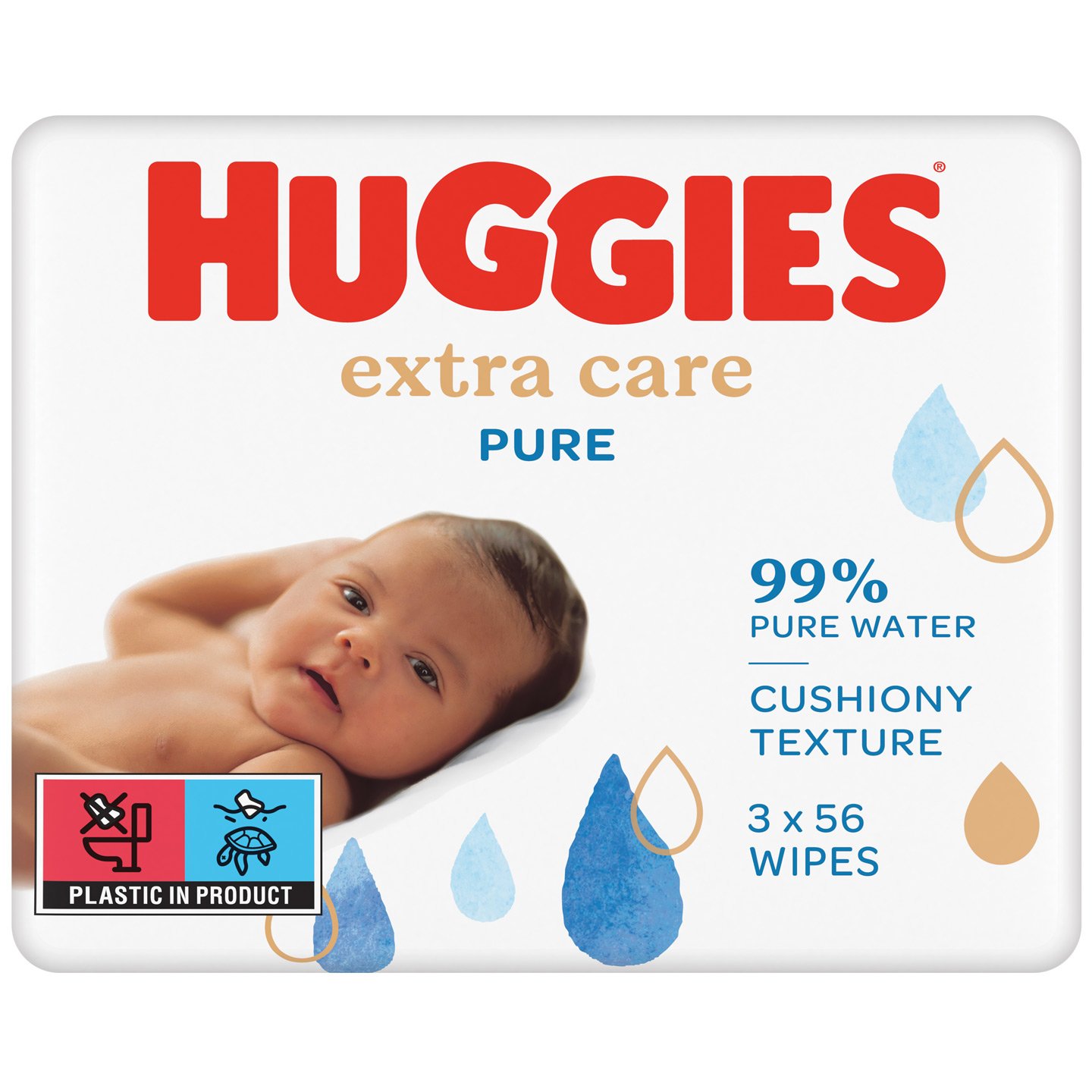Влажные салфетки Huggies Pure Extra Care, 168 шт. (3 уп. по 56 шт.) - фото 3