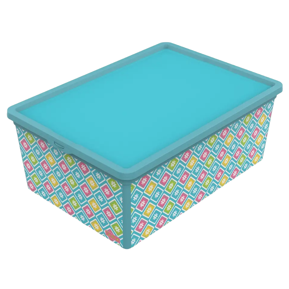 Коробка Qutu Trend Box Vibrant, 10 л, 37х26х14 см, голубой (TREND BOX с/к VIBRANT 10л.) - фото 1