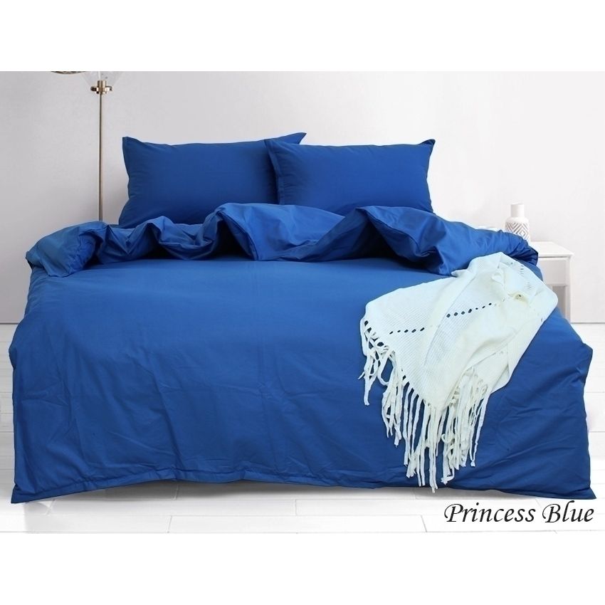 Комплект постельного белья TAG Tekstil Евро Синий 000163420 (Princess Blue) - фото 1