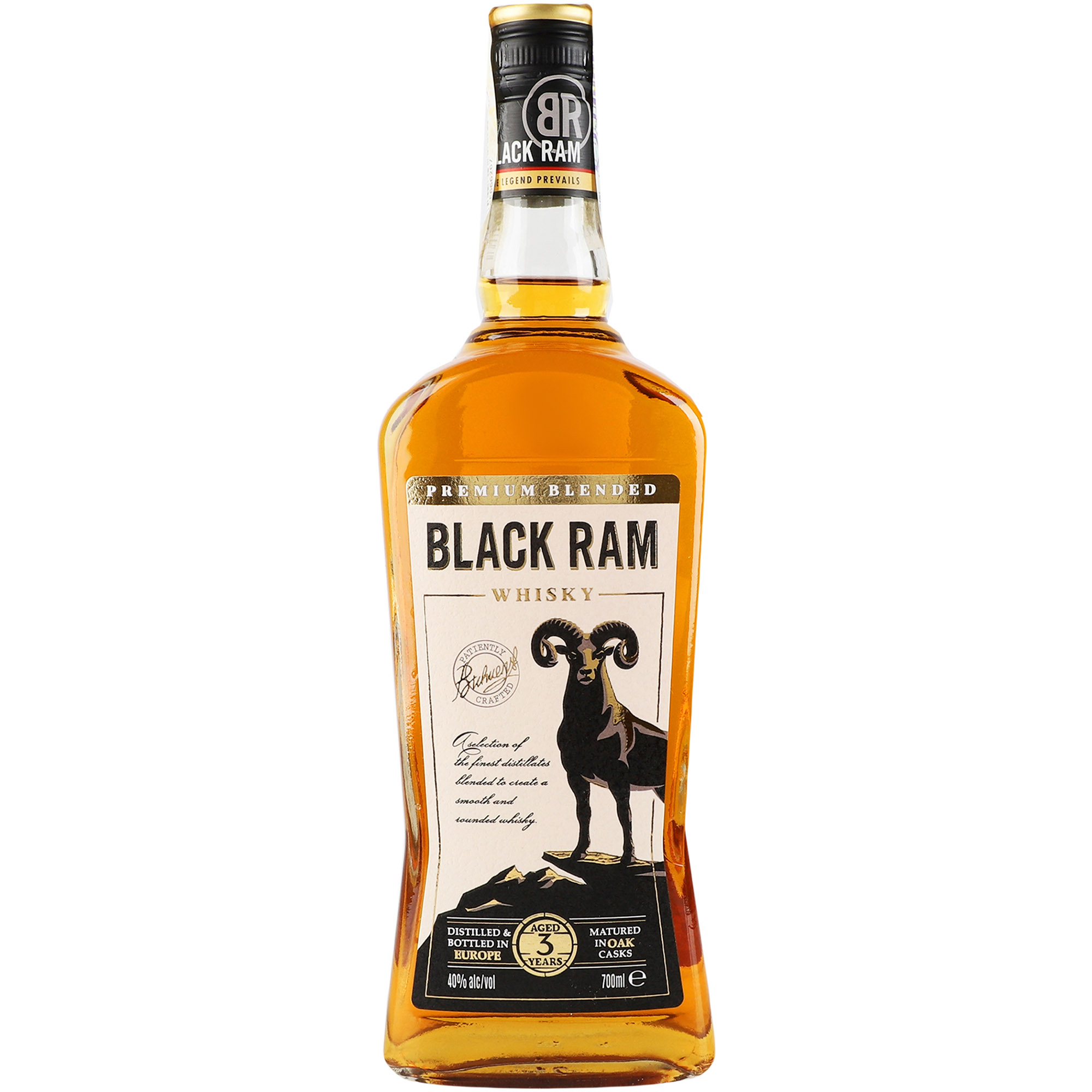 Віскі Black Ram 3 yo Premium Blended Whisky 40% 0.7 л - фото 1