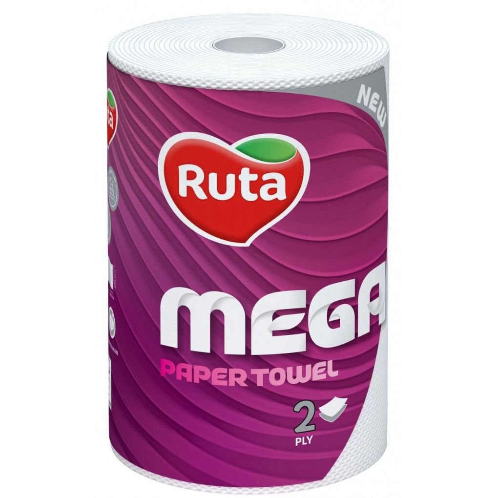 Паперові рушники Ruta Mega, двошарові, 1 рулон, 150 аркушів - фото 1
