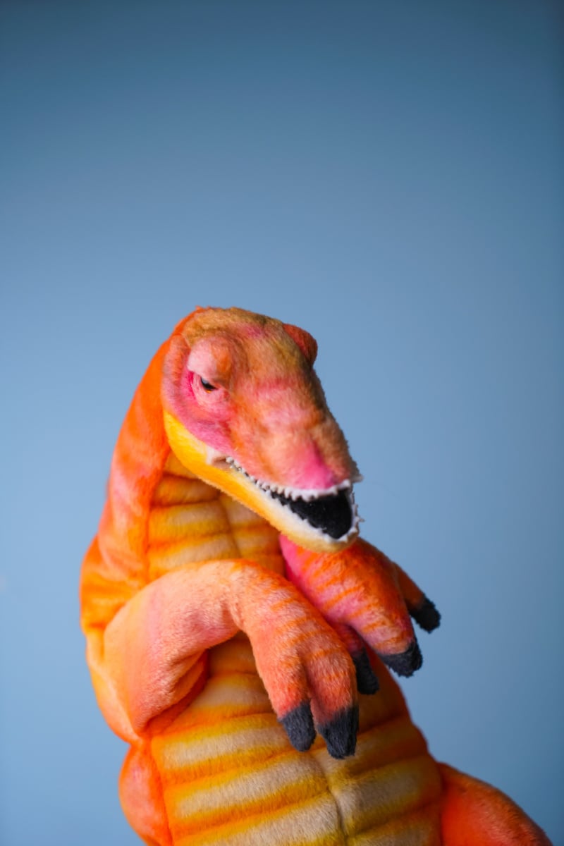 Мягкая игрушка на руку Hansa Puppet Спинозавр, 35 см, оранжевый (7753) - фото 6