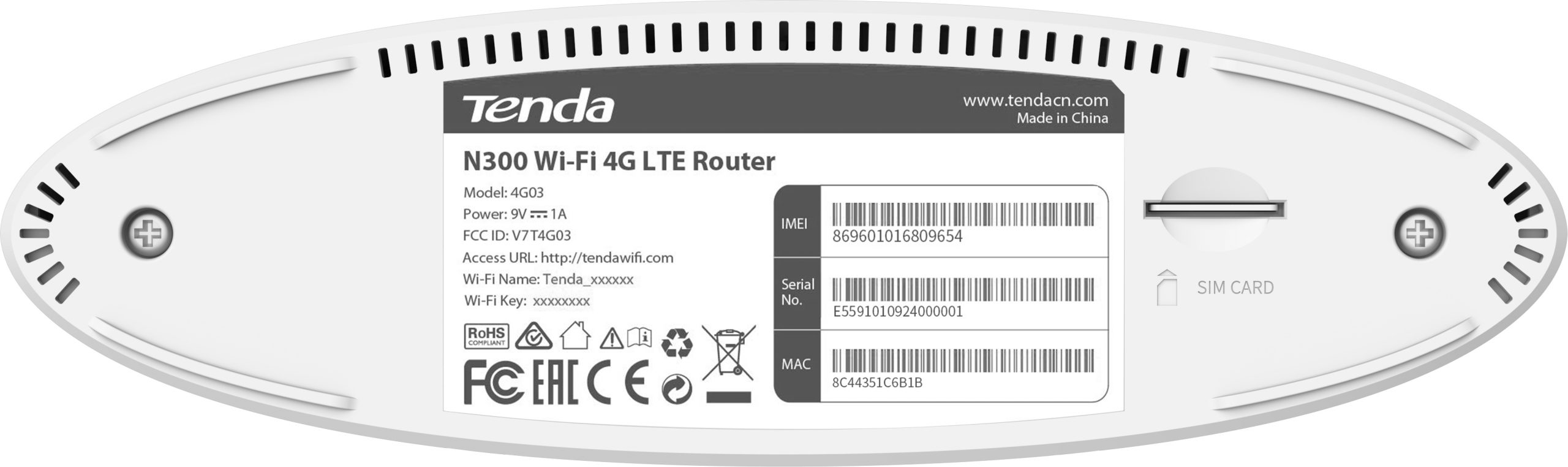 4G/3G Wi-Fi роутер Tenda 4G03 - фото 3