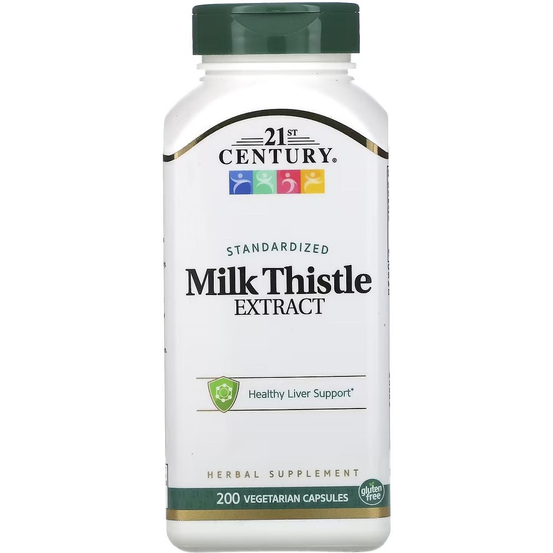 Стандартизированный экстракт расторопши 21st Century Standardized Milk Thistle Extract 200 вегетарианских капсул - фото 1