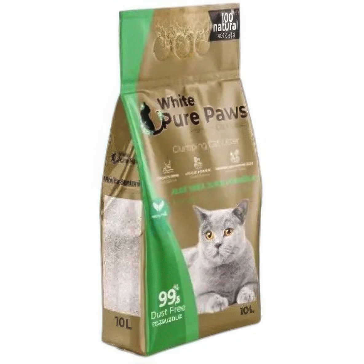 Наполнитель для кошачьего туалета Pure Paws White с соком Алоэ Вера 10 л - фото 1