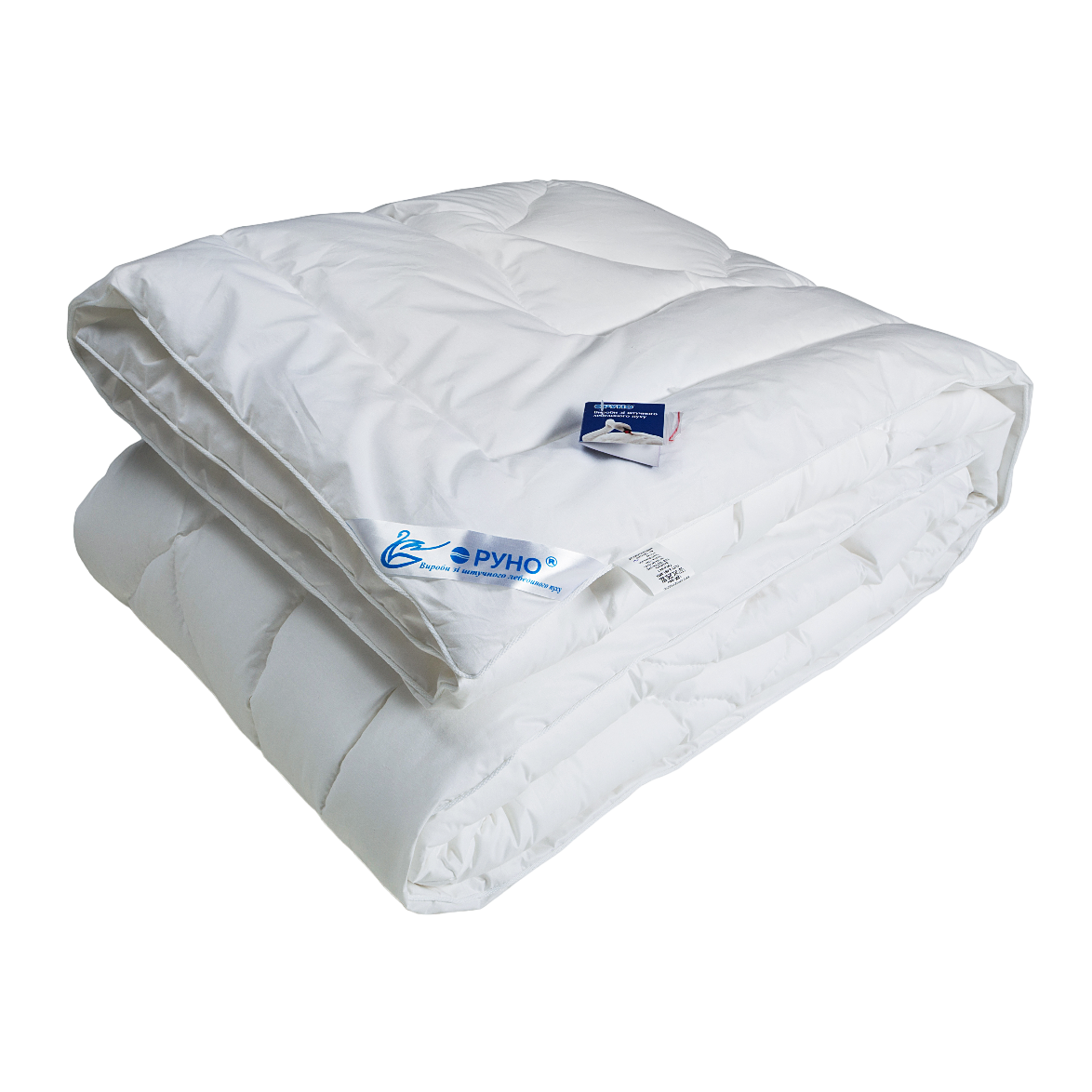 Одеяло с искуственного лебяжего пуха Руно, евростандарт, 220х200 см, белый (322.52ЛПУ) - фото 1