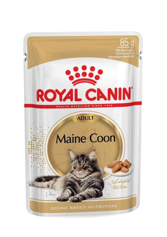 Вологий корм для дорослих кішок породи мейн-кун Royal Canin Maine Coon Adult, шматочки в соусі, 85 г - фото 1