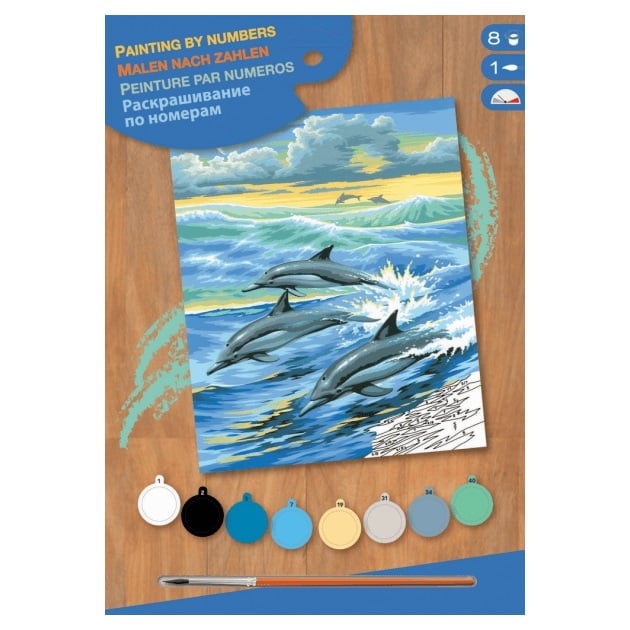 Набір для творчості Sequin Art Малюнок за номерами Junior Дельфіни (SA0031) - фото 1