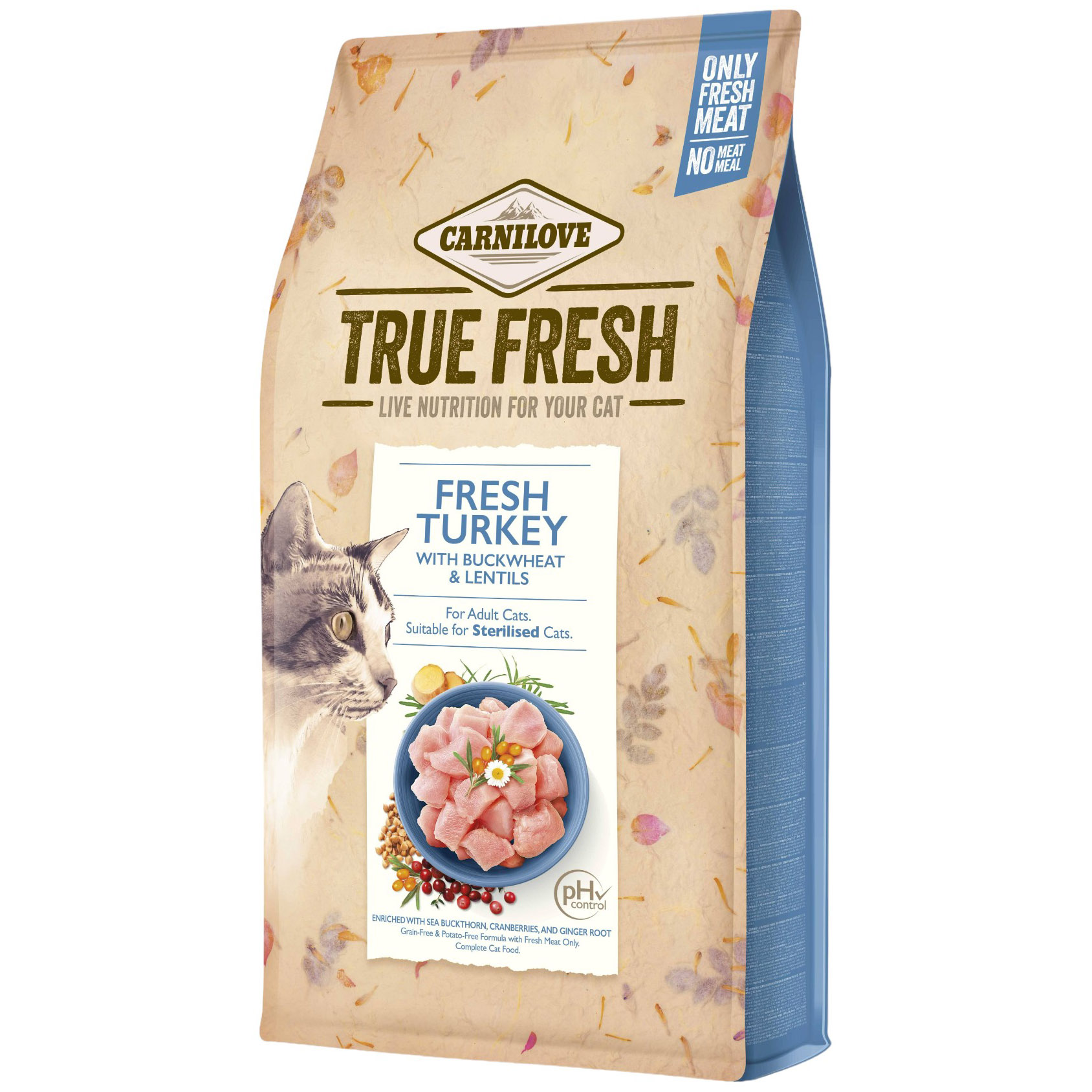 Сухой корм для взрослых кошек Carnilove True Fresh Cat с индейкой 1.8 кг - фото 1