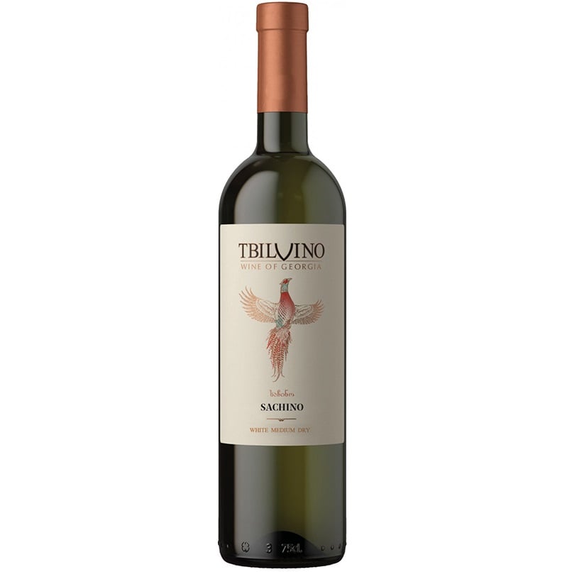 Вино Tbilvino Sachino, біле, напівсухе, 12,5%, 0,75 л - фото 1