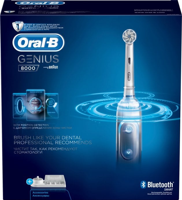 Электрическая зубная щетка Oral-B Genius 8000, серебристый - фото 7