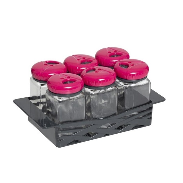 Набор баночек для специй Herevin Bright colours, 160 мл, 6 шт., розовый (132290-560) - фото 1