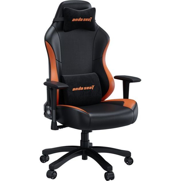 Кресло игровое Anda Seat Luna Color Size L Black/Orange PVC - фото 2