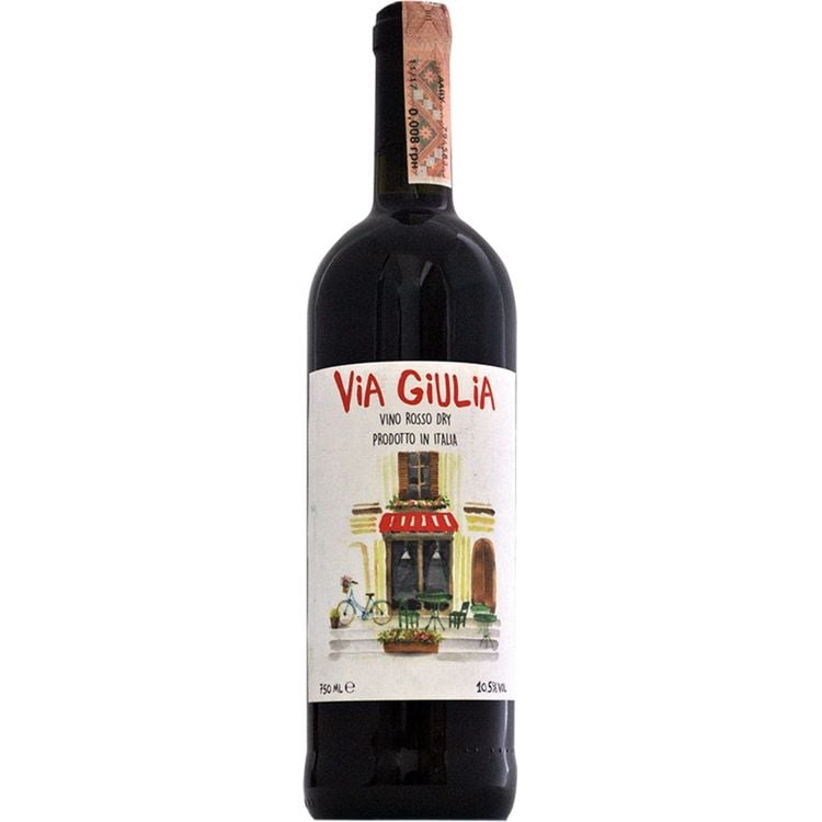 Вино Via Giulia Rosso Dry, червоне, сухе, 0.75 л - фото 1