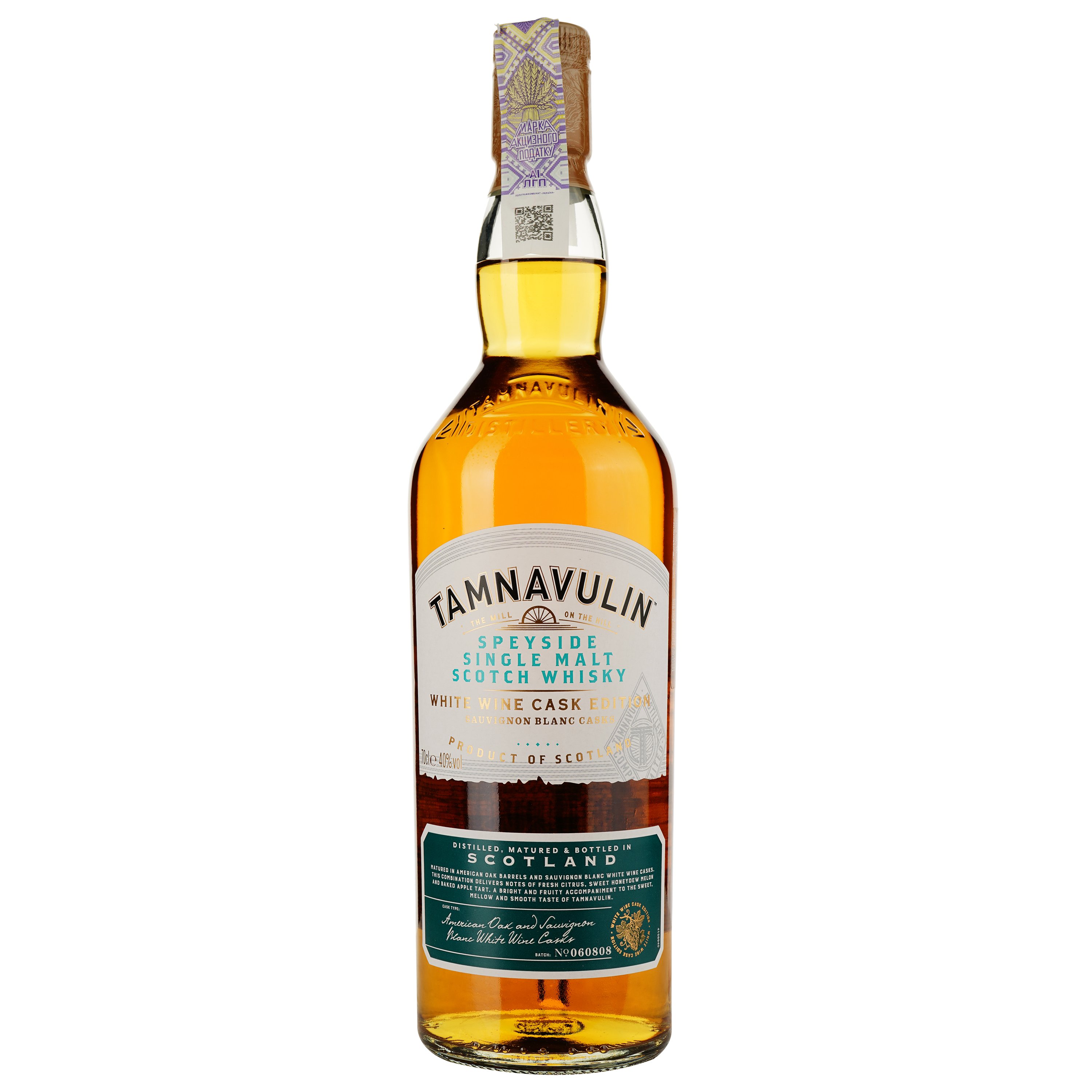 Виски Tamnavulin Sauvignon Blanc Cask Single Malt Scotch Whisky 40% 0.7 л - фото 2