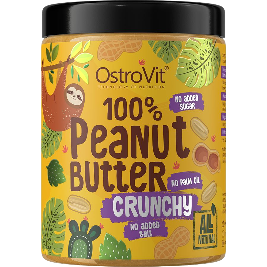 Арахісова паста OstroVit Peanut Butter 100% Crunchy 1000 г - фото 1