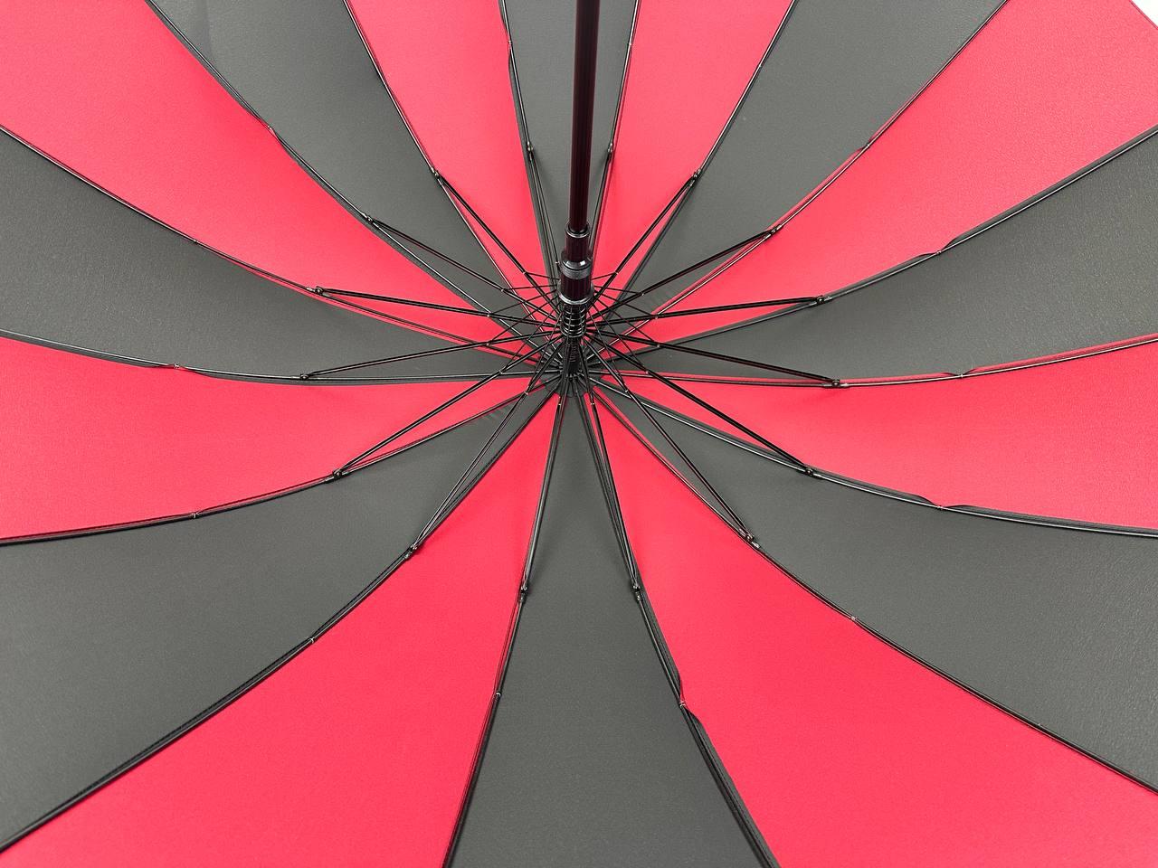 Жіноча парасолька-палиця напівавтомат Toprain 98 см бордова - фото 6