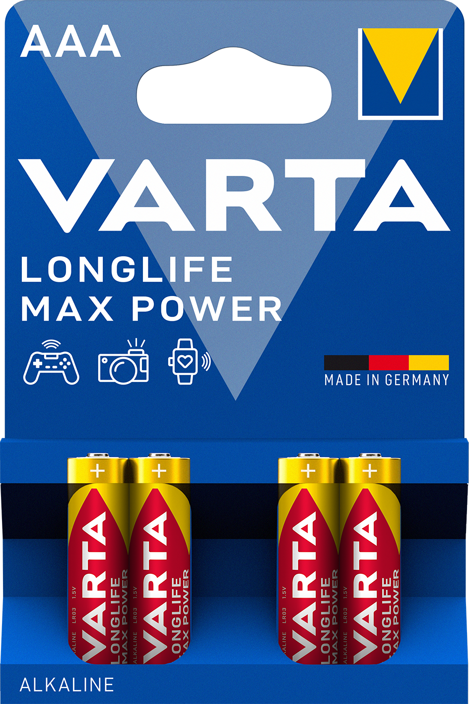 Батарейка Varta Longlife Max Power AAA Bli 4 Alkaline, 4 шт. (4703101404) - фото 1