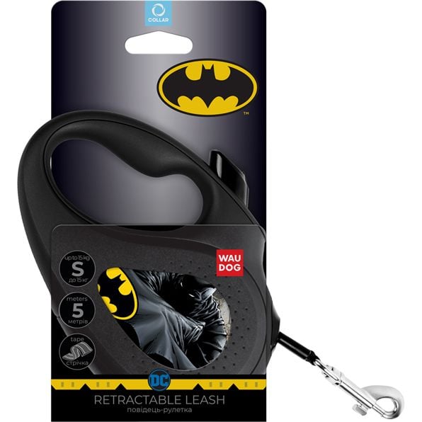 Поводок-рулетка для собак Waudog R-leash Бэтмен Черный, светоотражающий, S, до 15 кг, 5 м, черный - фото 3