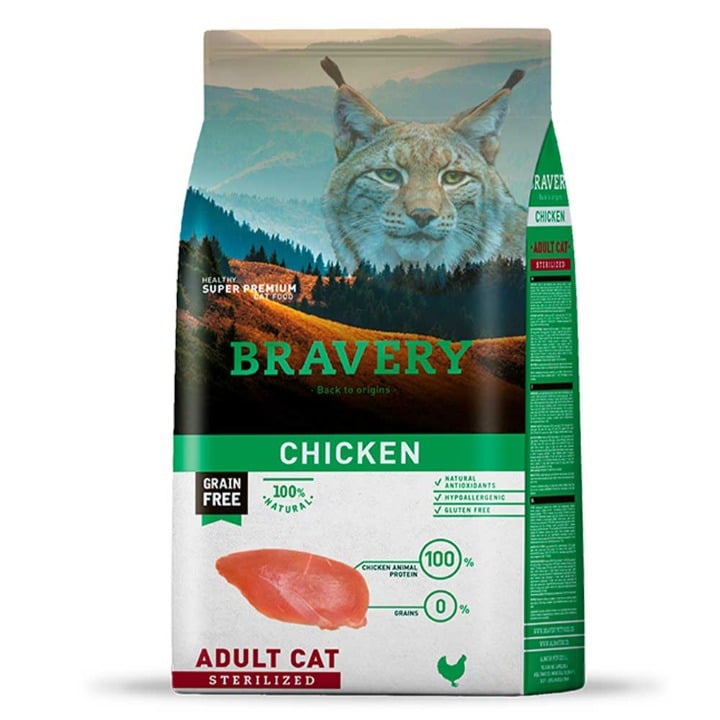 Сухой корм для стерилизованных кошек Bravery Chicken Adult Cat Sterilized, с курицей, 7 кг (7661 BR CHIC STER_7 KG) - фото 1