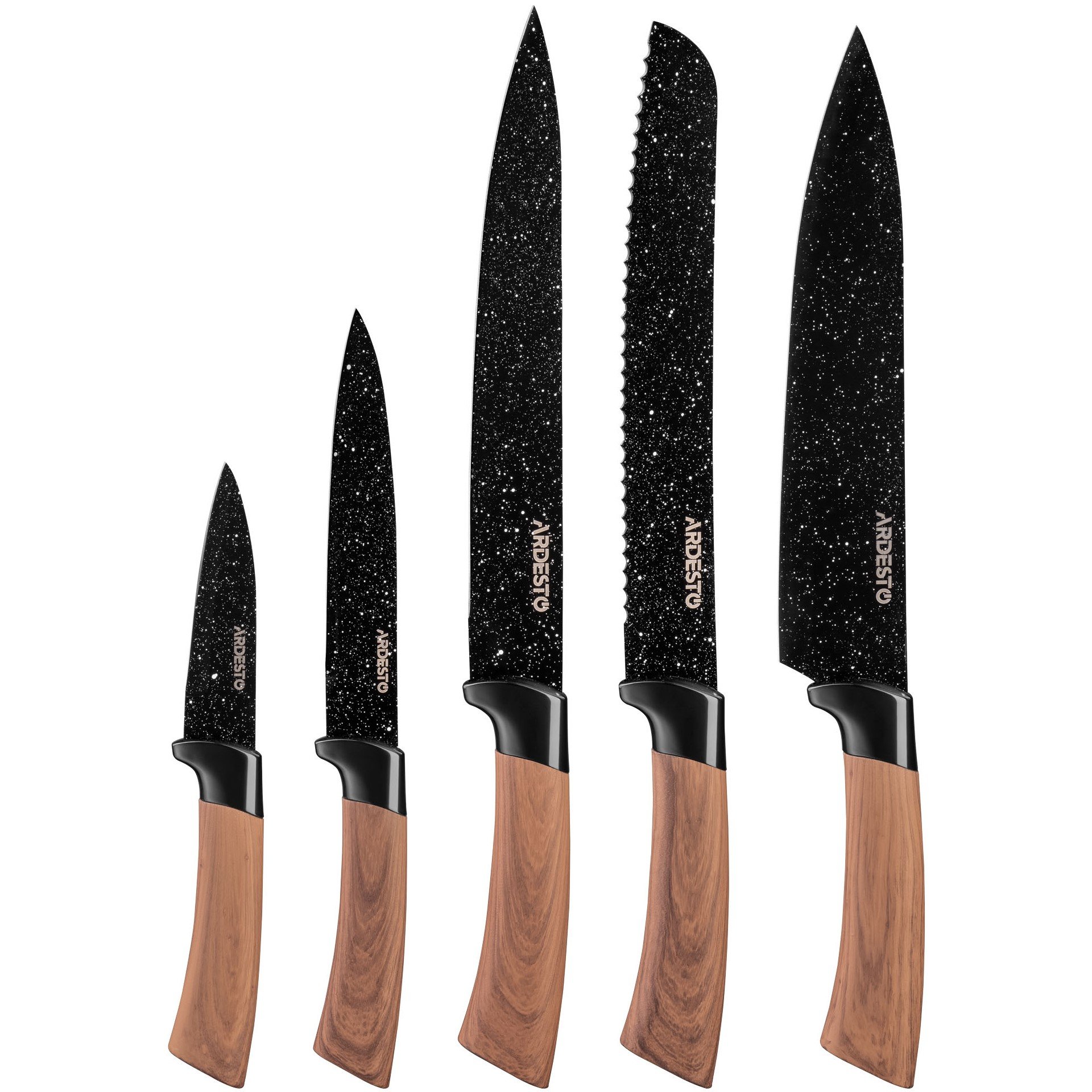 Набор ножей Ardesto Midori, 5 шт., черный (AR2105BWD) - фото 1